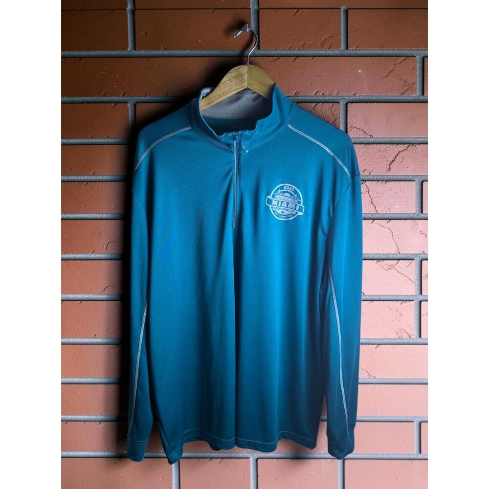 Perry Ellis 2020 Miami Super Bowl LIV Quarter Zip Performance Pullover XXL
